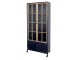 Černá antik kovová skříň / vitrína na kolečkách Isabelle - 80*35*190 cm Chic Antique