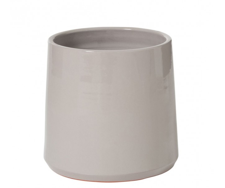 Šedý keramický obal na květináč Tina - Ø 24*Ø 21*22 cm J-Line by Jolipa