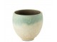 Tyrkysový keramický obal na květináč Nice Aqua - Ø 21*21 cm J-Line by Jolipa