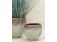 Tyrkysový keramický obal na květináč Nice Aqua - Ø 21*21 cm J-Line by Jolipa