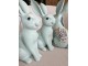Modrá dekorace králíček zdobený květy - 16*11*28 cm Clayre & Eef