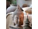 Béžová antik dekorace hlava Buddha - 21*22*40 cm Chic Antique