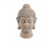 Béžová antik dekorace hlava Buddha - 11*11*19 cm Chic Antique