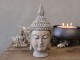 Béžová antik dekorace hlava Buddha - 11*15*28 cm Chic Antique