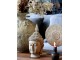 Béžová antik dekorace hlava Buddha - 11*15*28 cm Chic Antique