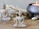 Béžová antik dekorace sedící Buddha - 10*5*13 cm Chic Antique
