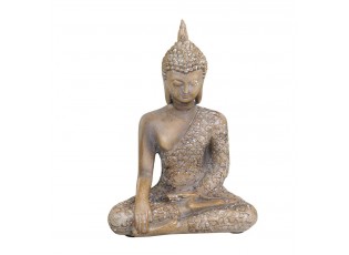 Béžová antik dekorace sedící Buddha - 10*5*13 cm