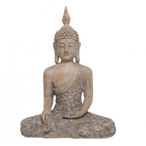 Béžová antik dekorace sedící Buddha - 30*16*41 cm