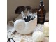 Krémová antik keramická dekorace váza mušle Shells - 17*10*14 cm Chic Antique