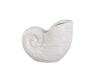 Krémová antik keramická dekorace váza mušle Shells - 17*10*14 cm