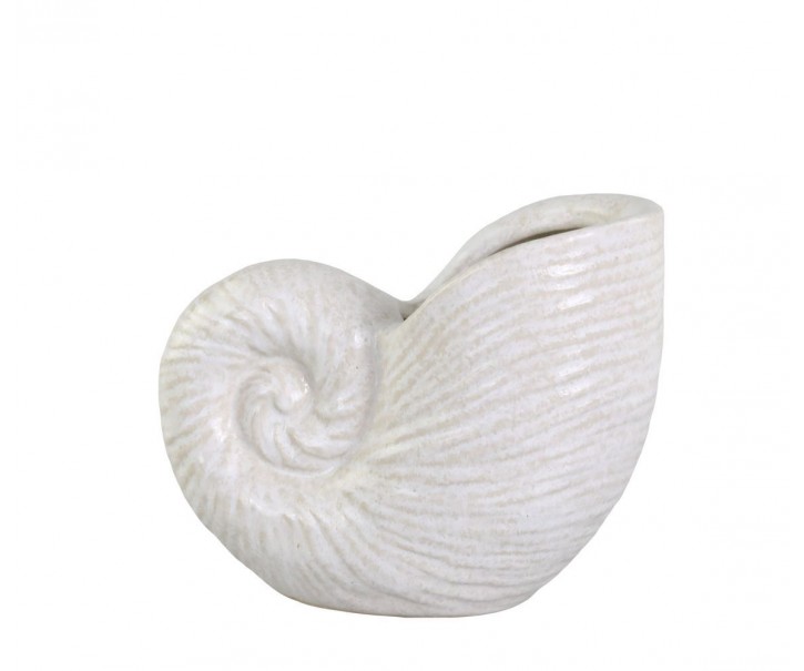 Krémová antik keramická dekorace váza mušle Shells - 17*10*14 cm Chic Antique