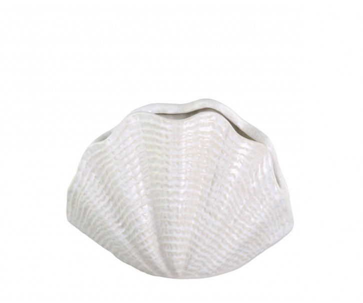 Krémová antik keramická dekorace váza mušle Shells - 29*15*20 cm Chic Antique