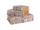 3ks úložný box kniha Country - 27*22*7 / 22*17*6 / 17*12*4 cm Clayre & Eef