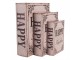 3ks úložný box kniha Happy Together - 27*22*7 / 22*17*6 / 17*12*4 cm Clayre & Eef