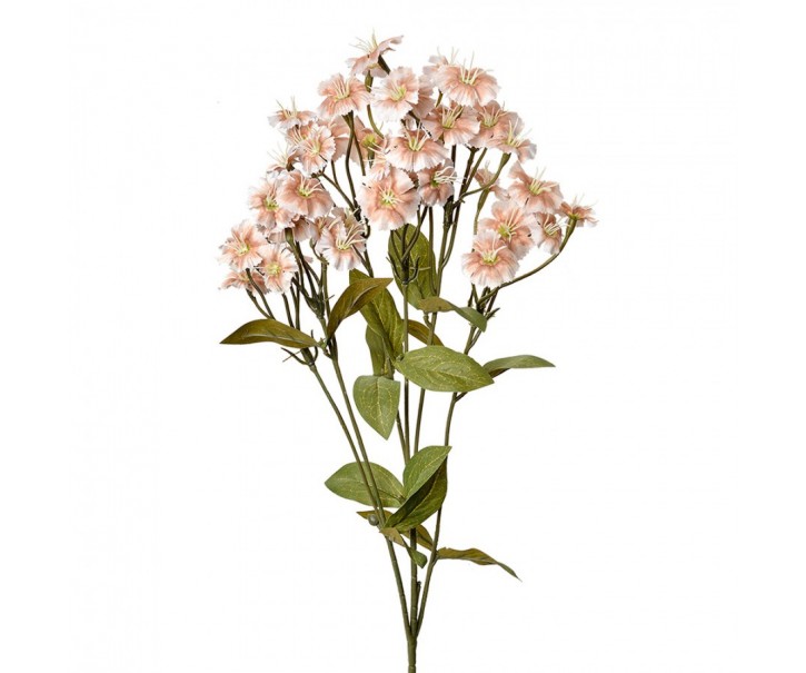 Dekorace lososová umělá květina hvozdík - 8*8*63 cm Clayre & Eef