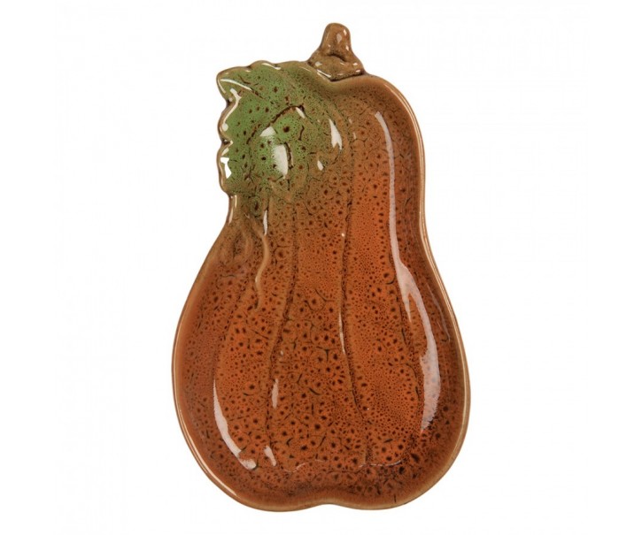 Dekorační keramický talířek ve tvaru dýně Retro Uniq - 17*10*2 cm Clayre & Eef