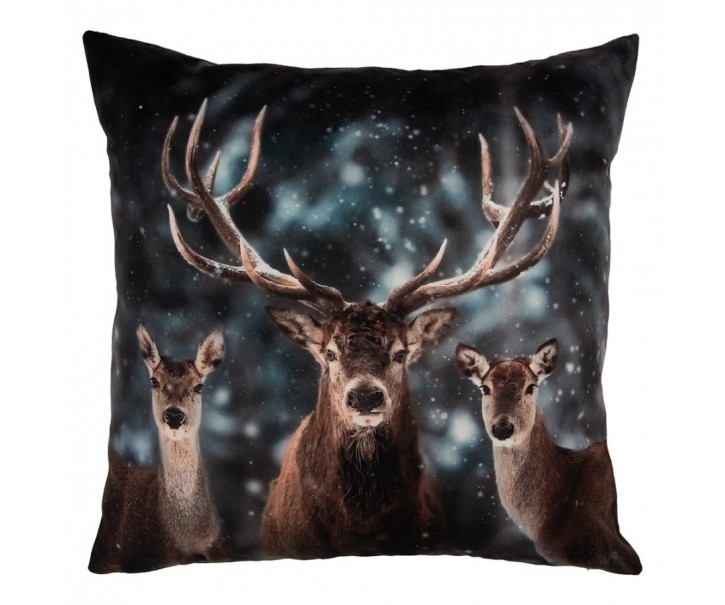 Granitový povlak na polštář s jelenem Deer Christmas - 45*45 cm Clayre & Eef