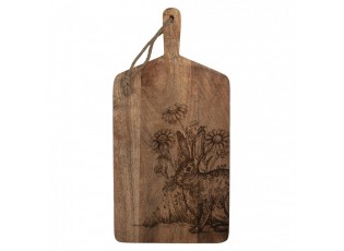 Dřevěné servírovací prkénko s králíkem Board Wood Rabbit - 25*2*50 cm