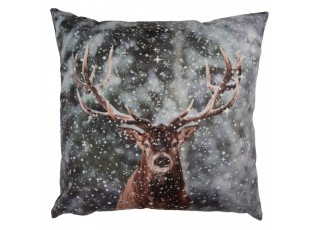 Šedý povlak na polštář s jelenem Deer - 45*45 cm