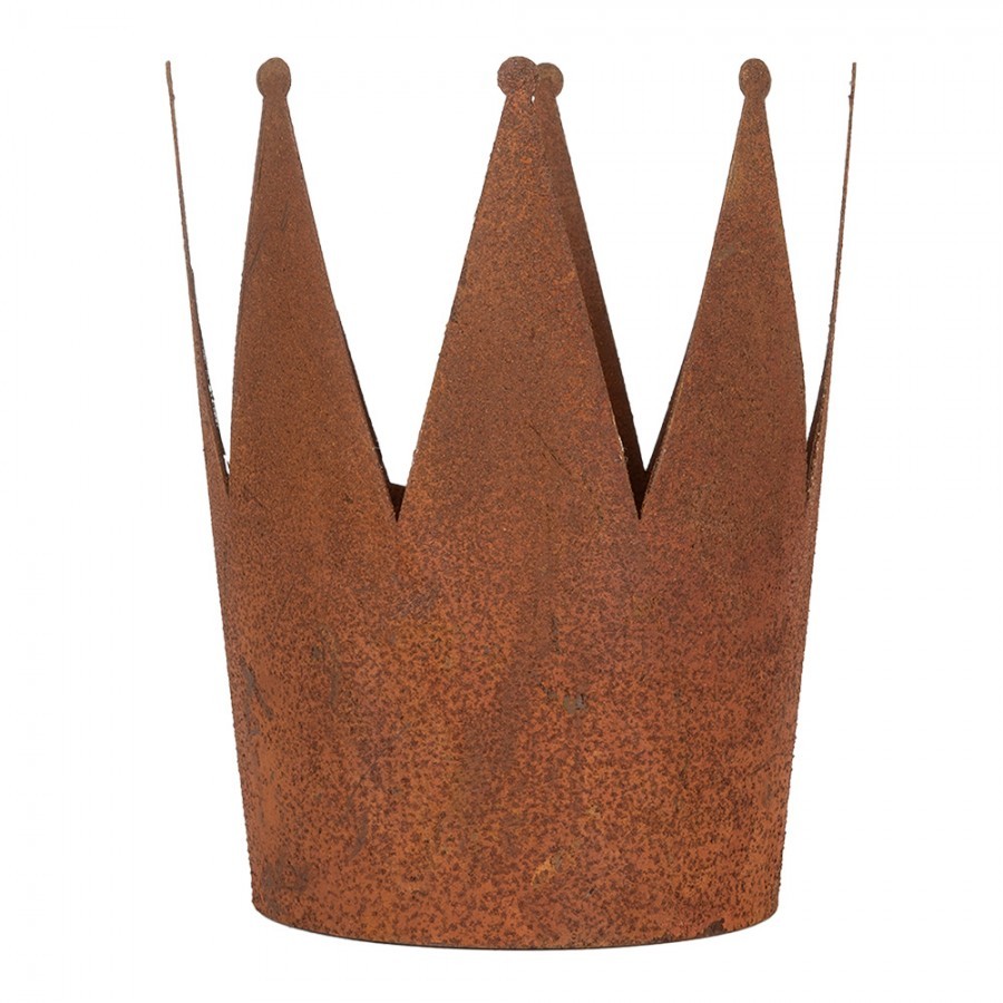 3ks rezavý svícen koruna Brocante rust - Ø 32*25 / Ø 17*21 / Ø 12*17 cm Clayre & Eef 3ks rezavý svícen koruna Brocante rust - Ø 32*25 / Ø 17*21 / Ø 12*17 cm Clayre & Eef