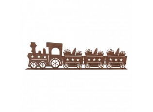 Rezavá dekorace vláček Brocante rust - 34*5*10 cm
