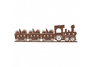 Rezavá dekorace vláček Brocante rust - 34*5*10 cm