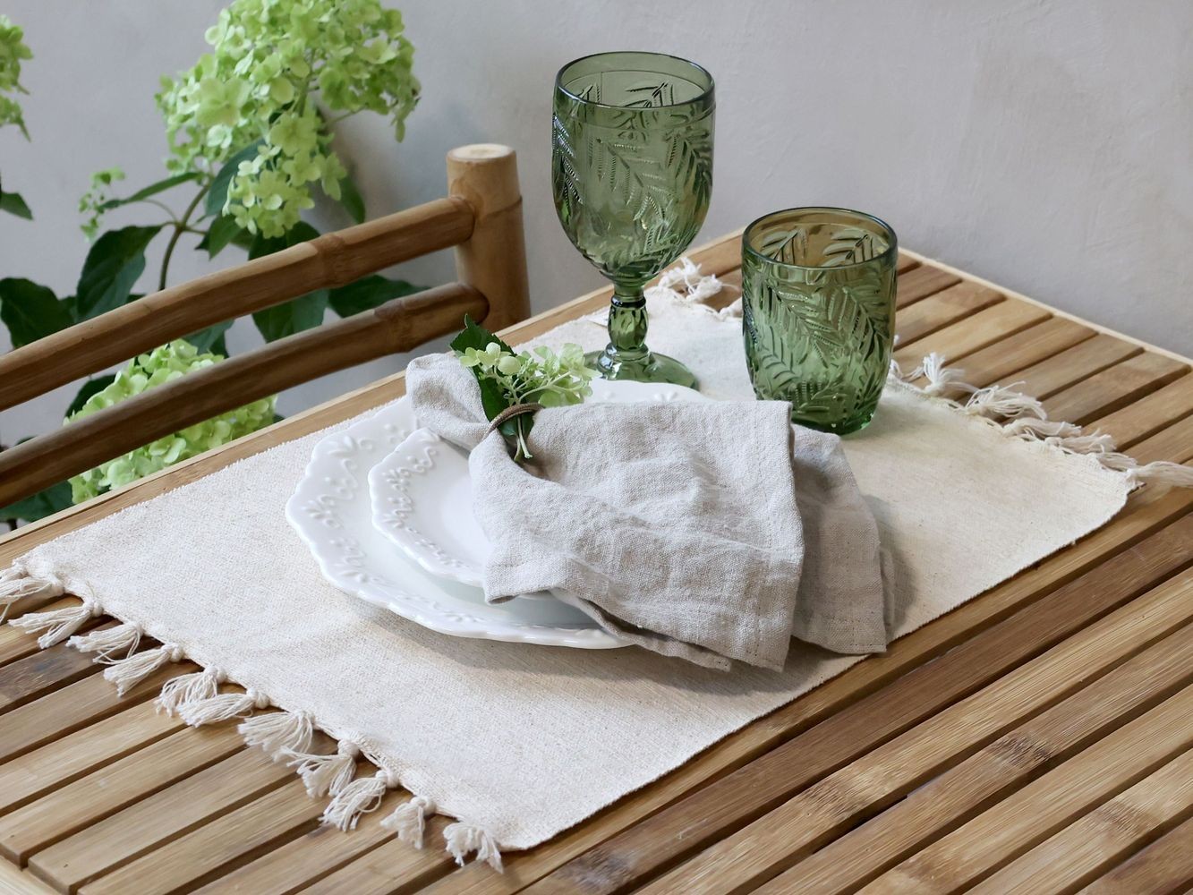 Krémové bavlněné prostírání se střapci Éternel - 34*45 cm Chic Antique Krémové bavlněné prostírání se střapci Éternel - 34*45 cm Chic Antique