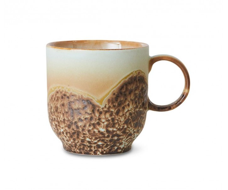 Béžovo-hnědý hrnek Coffee 70s Shell - 10*7*8cm / 250 ml HKLIVING