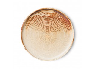Rustikálně béžový porcelánový dezertní talíř Chef - Ø 20*3 cm 