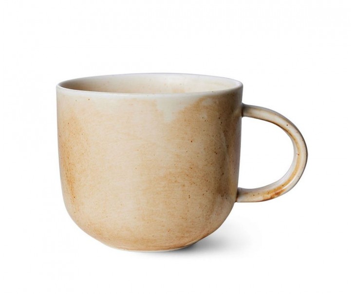Rustikálně béžový porcelánový hrnek Chef - 12*9*8 cm / 320 ml HKLIVING