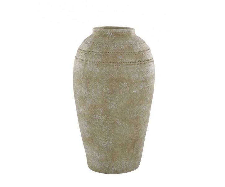 Béžová antik dekorační terakotová váza Lourdes - Ø 26*43 cm Chic Antique