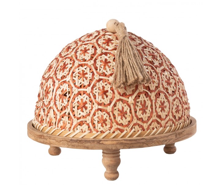Přírodní dřevěný podnos s poklopem Hood - Ø30 * 25 cm J-Line by Jolipa