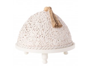 Bílý dřevěný podnos s poklopem Hood - Ø30 * 25 cm