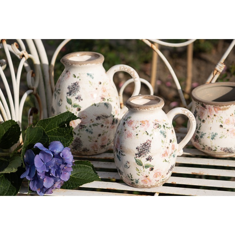 Béžový keramický dekorativní džbán s růžemi Rosina M - 17*13*18 cm Clayre & Eef Béžový keramický dekorativní džbán s růžemi Rosina M - 17*13*18 cm Clayre & Eef