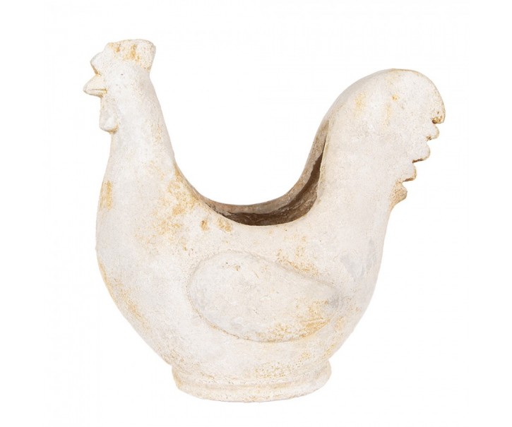 Béžový antik květináč kohoutek Chicken Brocante - 36*18*35 cm Clayre & Eef