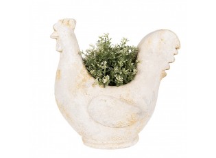 Béžový antik květináč kohoutek Farm Brocante - 36*18*35 cm