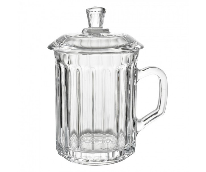 Skleněný hrnek s víčkem - 11*9*15 cm / 250 ml Clayre & Eef
