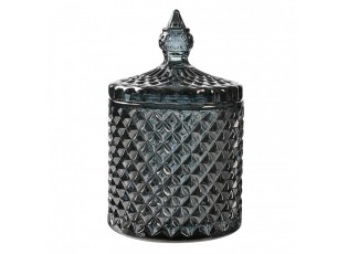 Granitová skleněná dóza s víkem - Ø 9*14 cm