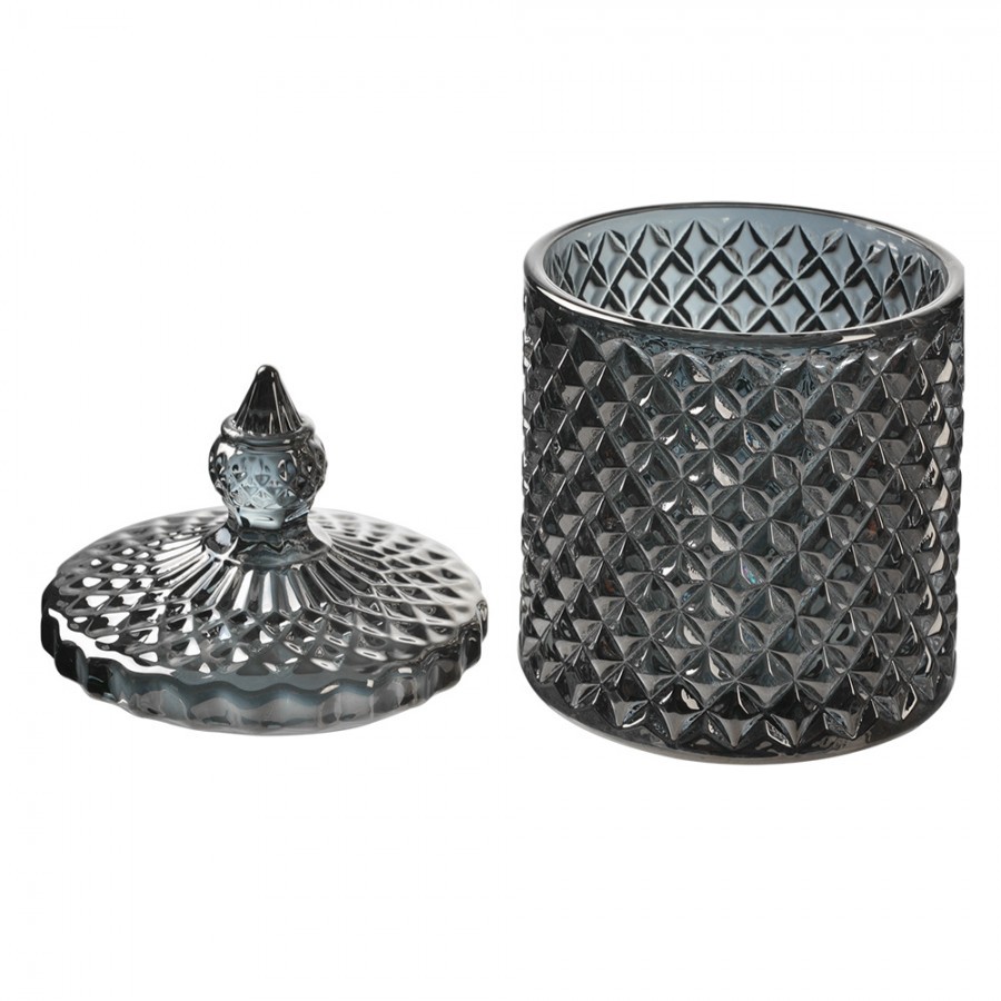 Granitová skleněná dóza s víkem - Ø 9*14 cm Clayre & Eef Granitová skleněná dóza s víkem - Ø 9*14 cm Clayre & Eef