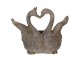 Šedý antik květináč zamilovaných labutí Swan Baroque - 49*27*37 cm Clayre & Eef