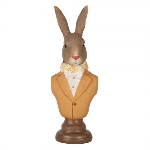 Dekorace busta králík ve žlutém obleku Rabbi bust - 7*5*19 cm
