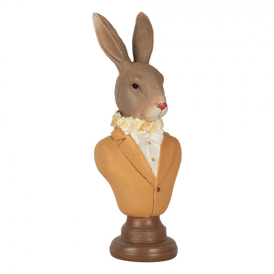 Dekorace busta králík ve žlutém obleku Rabbi bust - 7*5*19 cm Clayre & Eef Dekorace busta králík ve žlutém obleku Rabbi bust - 7*5*19 cm Clayre & Eef