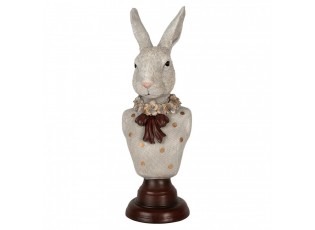 Dekorace busta králičí žena v šedém obleku Rabbi bust - 13*12*39 cm