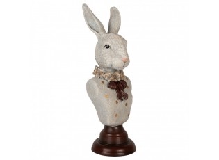 Dekorace busta králičí žena v šedém obleku Rabbi bust - 13*12*39 cm