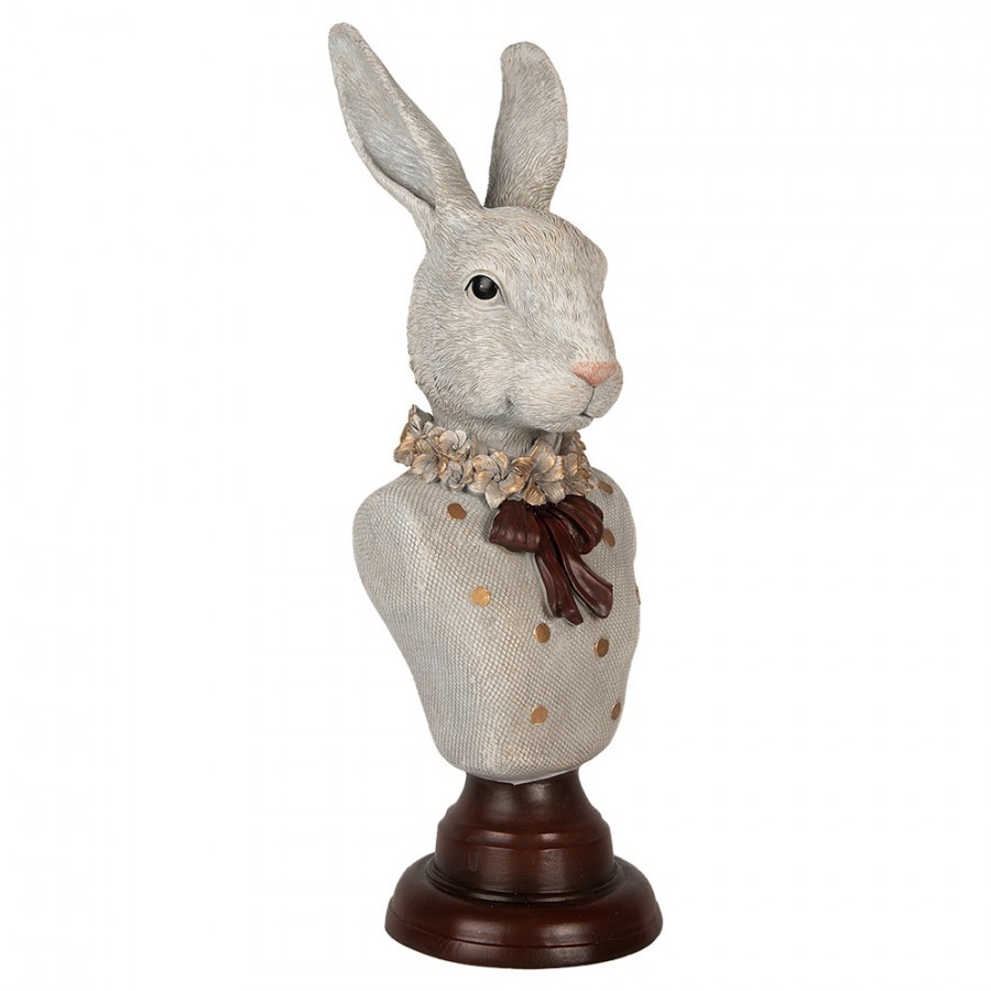Dekorace busta králičí žena v šedém obleku Rabbi bust - 13*12*39 cm Clayre & Eef Dekorace busta králičí žena v šedém obleku Rabbi bust - 13*12*39 cm Clayre & Eef