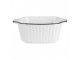 Bílá keramická miska s vroubky a černým okrajem - 15*12*5 cm / 400 ml Clayre & Eef