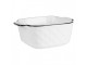 Bílá keramická miska s oušky a černým okrajem - 15*12*5 cm / 400 ml Clayre & Eef