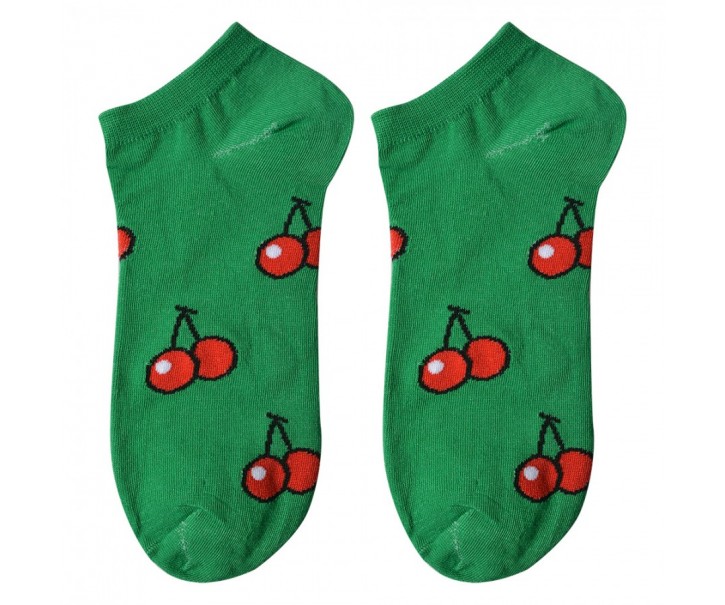 Zelené veselé kotníkové ponožky Cherries - 36-41 Clayre & Eef