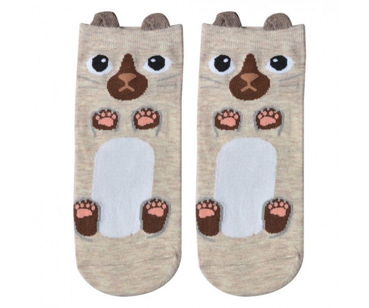 Béžové veselé ponožky medvídek Bear - 36-41 Clayre & Eef