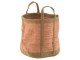 Hnědo-růžový pletený jutový koš Ecru - Ø 40*60 cm J-Line by Jolipa